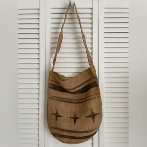 Vintage Boho Woven Natural Hobo Bag Purse